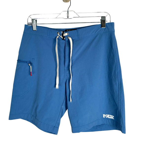 REI x Poler Men's 32 Estaban Board Shorts Waterproof Swim Trunks Drawstring Blue - Picture 1 of 6